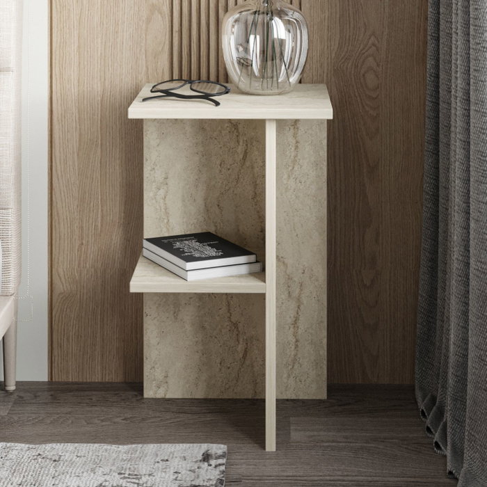 Hanah Home Mesita de Noche Travertino 36x60x36 cm